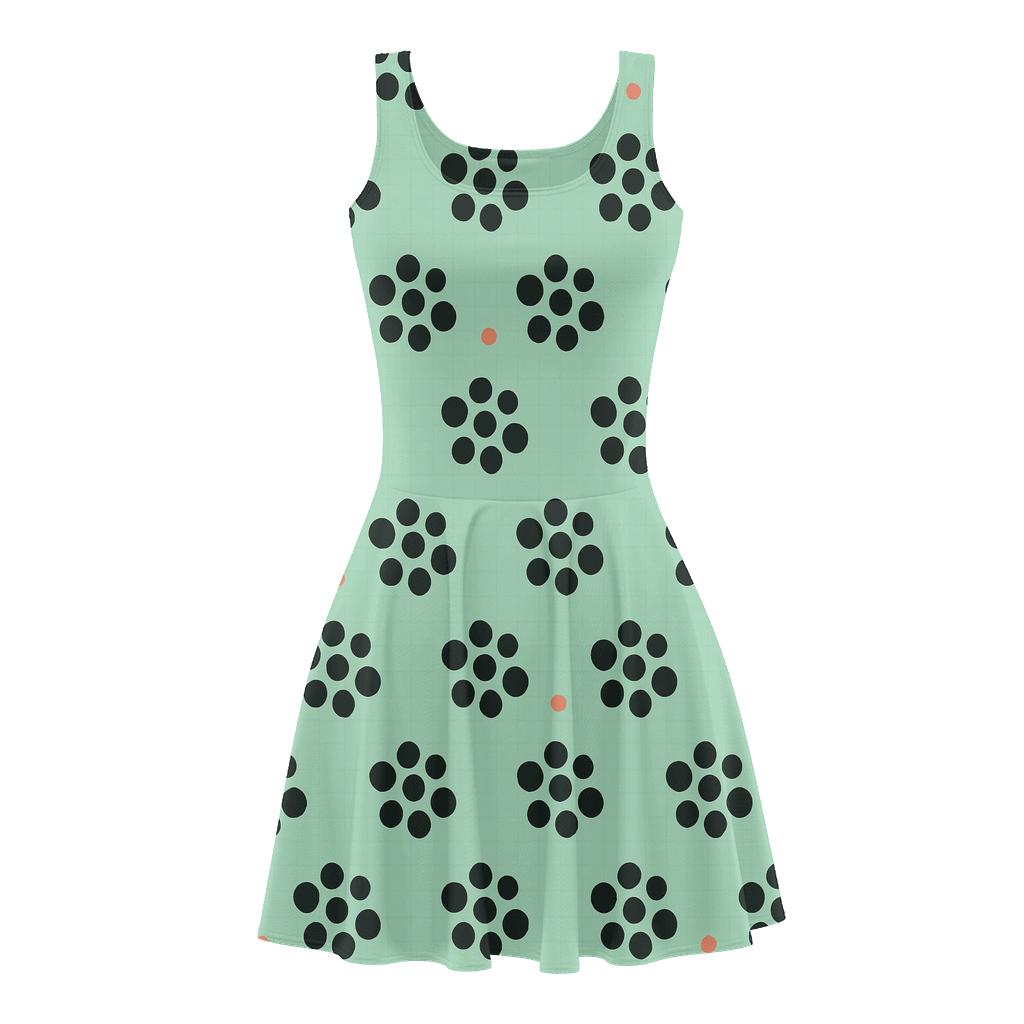 Dot Cluster Drift Field floral print skater dresses