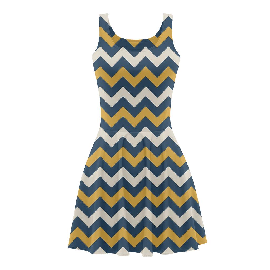 Staggered Chevron Syncopation stylish a-line skater dresses