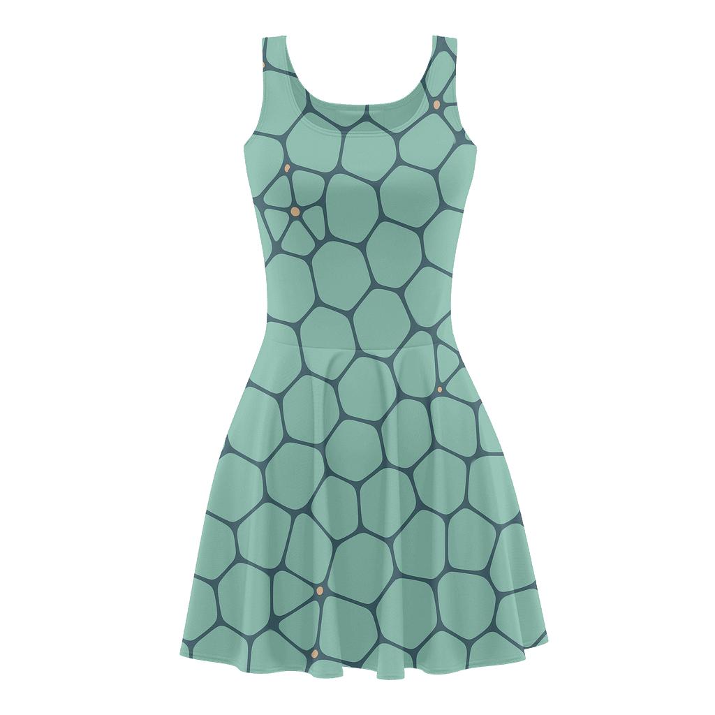 Cell Mesh Fragment Scatter designer pattern skater dresses
