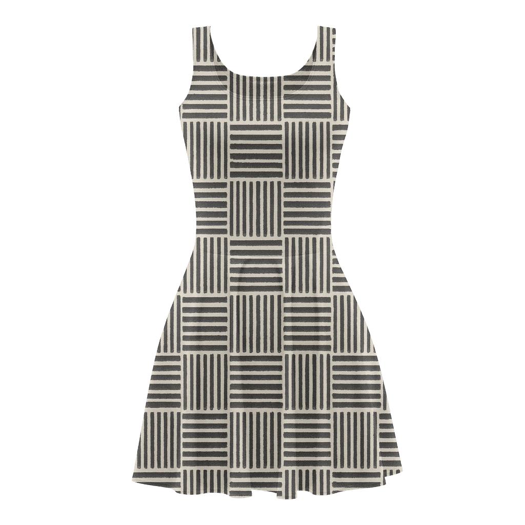 Parallel Crosshatch Harmonics skater dresses for occasions
