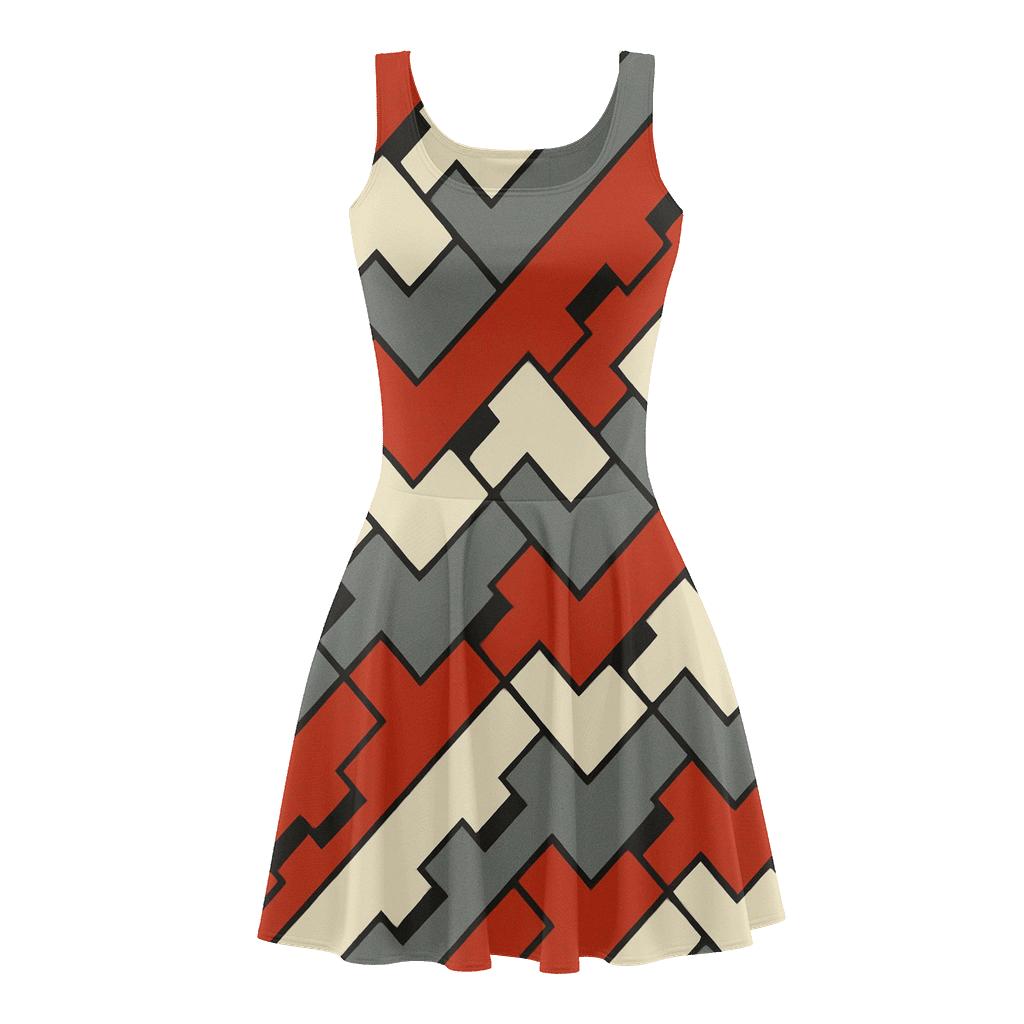 Iterative Edge Fold Stripes stylish a-line skater dresses