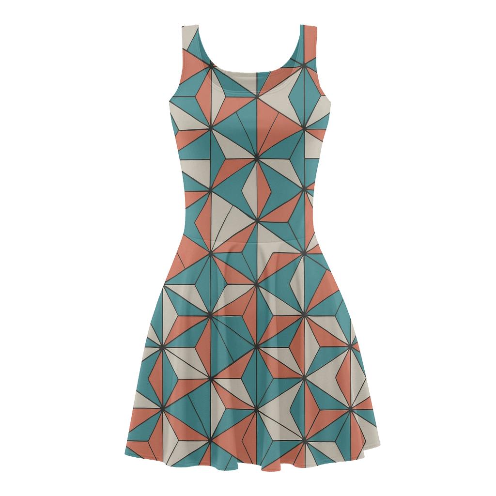 Hex Pinwheel Tessellation designer pattern skater dresses