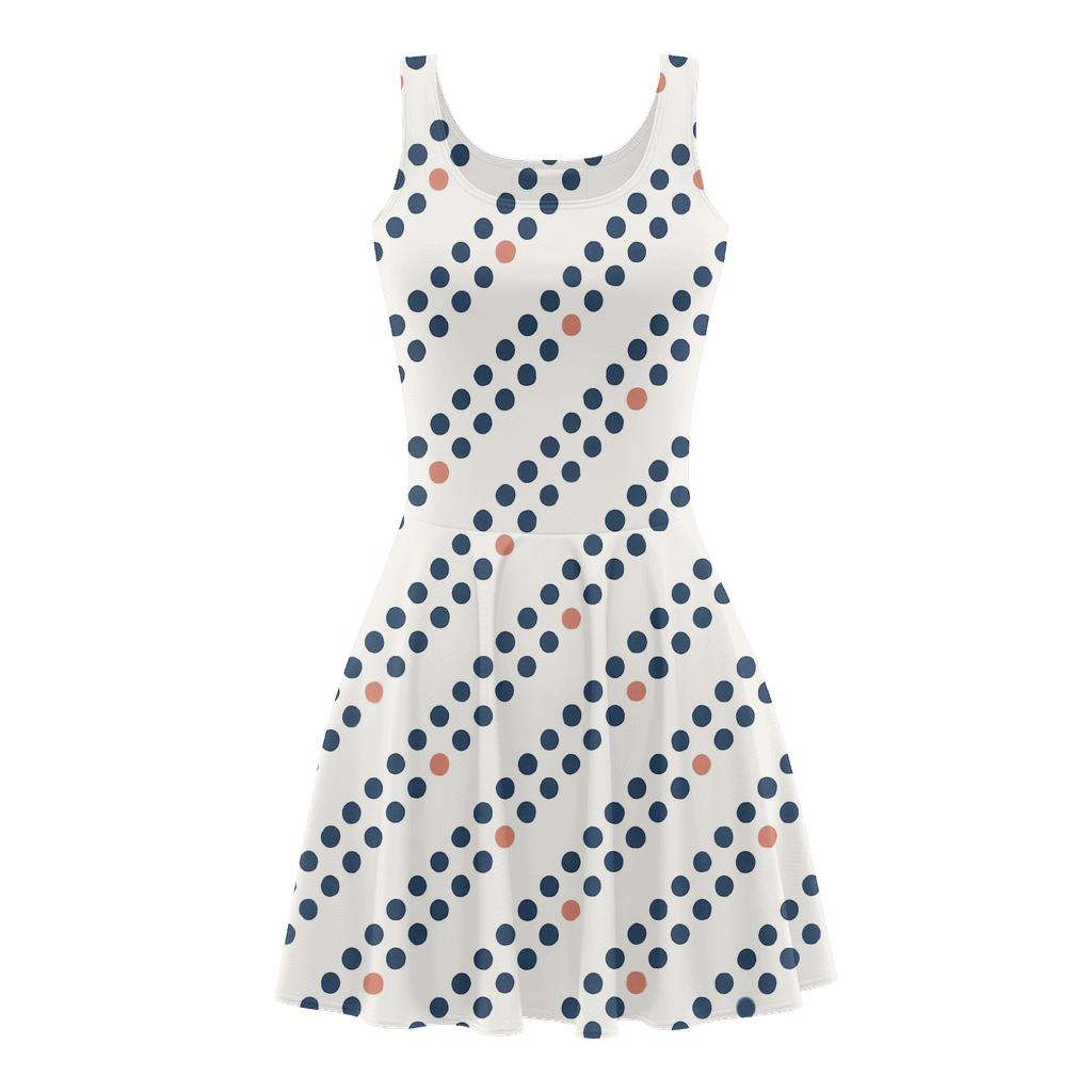 Diagonal Microdot Conveyor designer pattern skater dresses