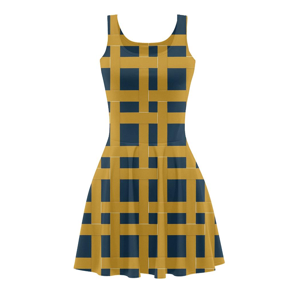Interlaced Ribbon Check unique custom skater dresses