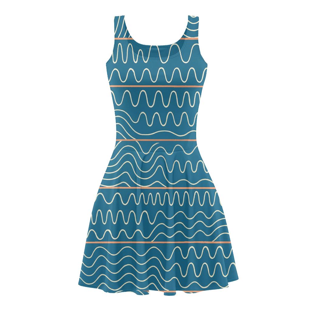 Wave Line Pack Frequency Bands custom skater dresses