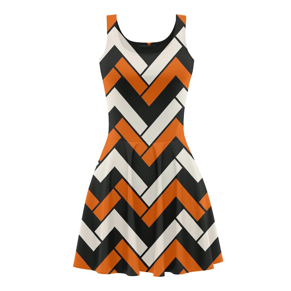 Interlaced Chevron Braid Matrix custom skater dresses