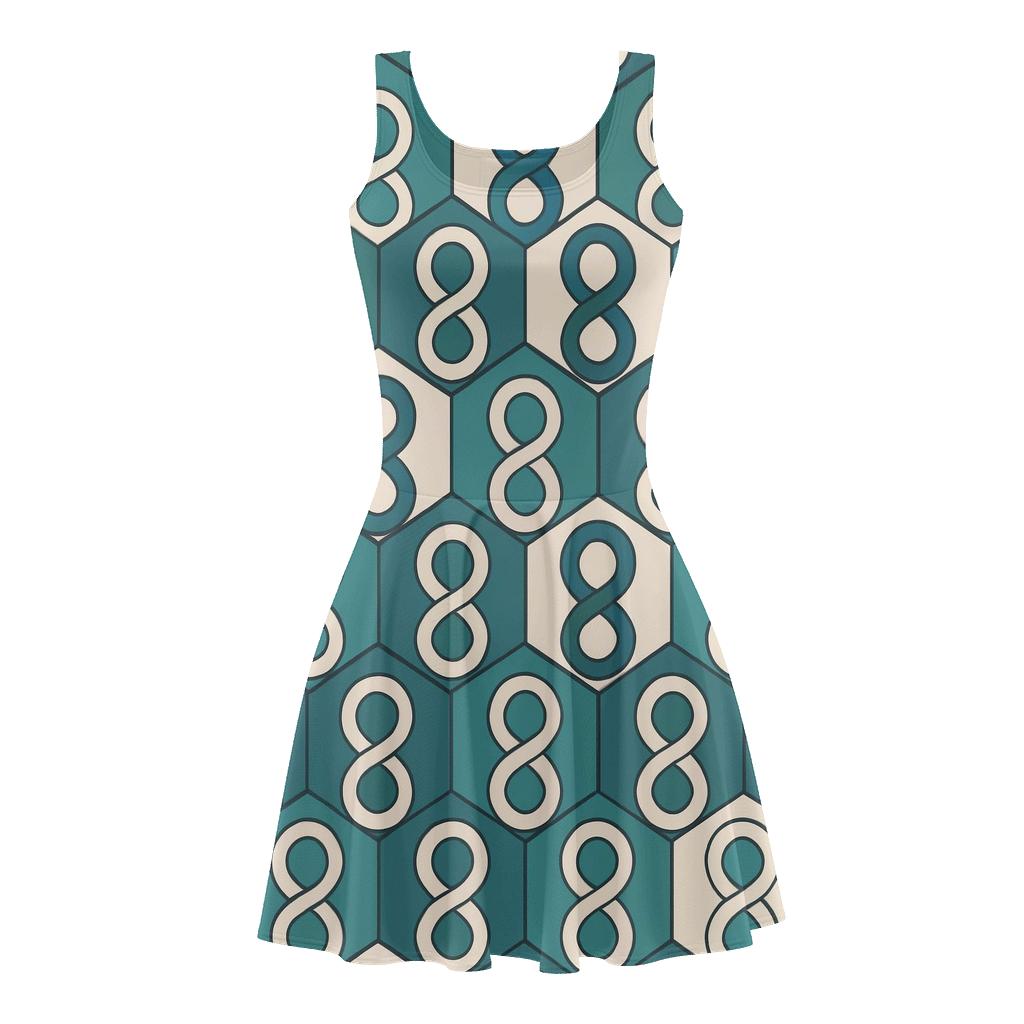 Hex Loop Braid Grid trendy mini skater dresses