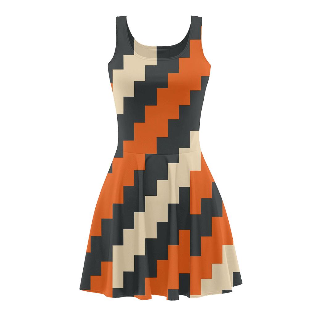 Staggered Block Frequency Steps personalized fit skater dresses