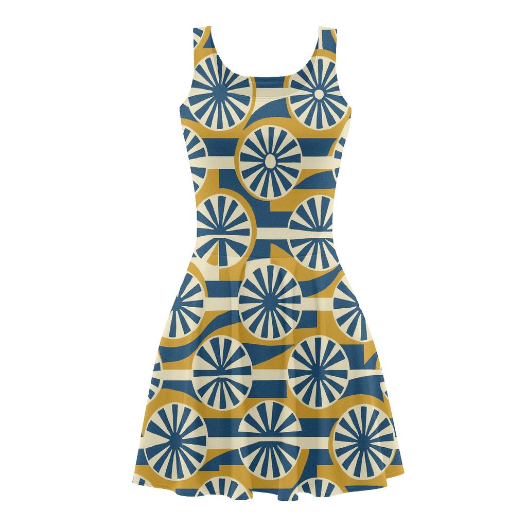 Radial Spoke Mosaic Bands comfortable stretch skater dresses