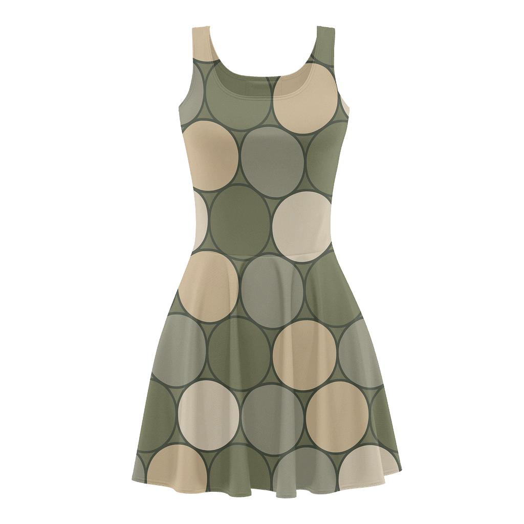 Cellular Offset Pebble Mesh trendy mini skater dresses