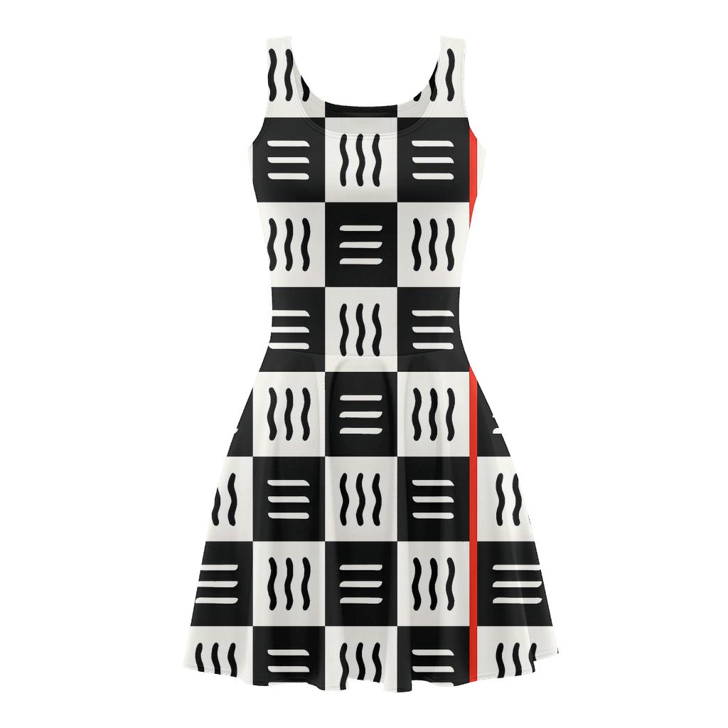 Binary Ripple Check skater dresses for occasions