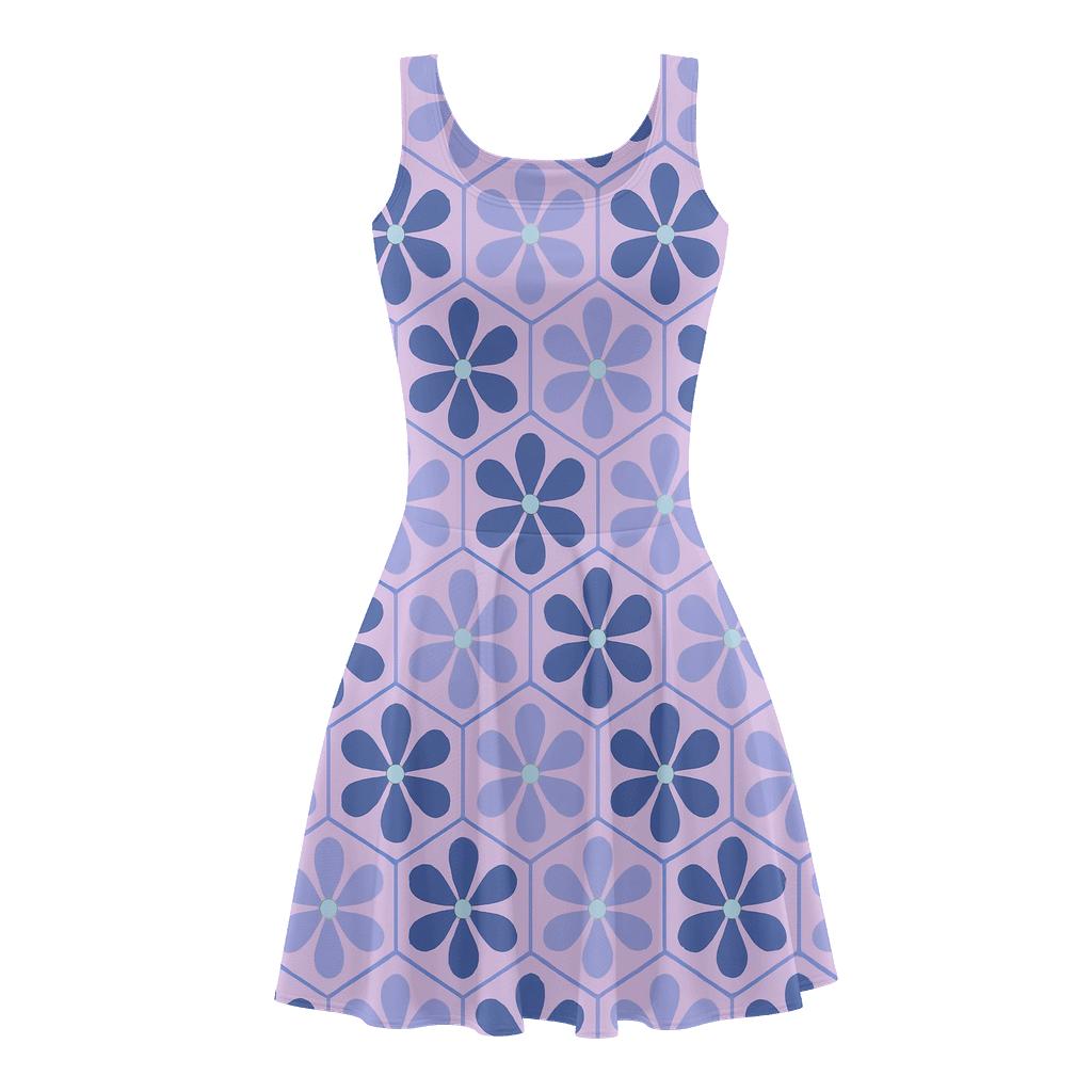 Hex Petal Shift Mosaic unique custom skater dresses