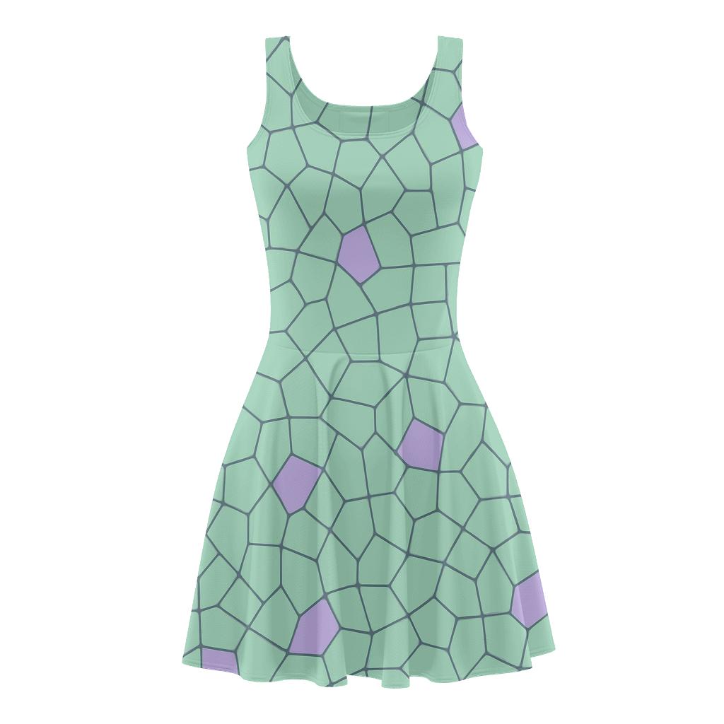 Cell Mesh Fragment Mosaic skater dresses for occasions