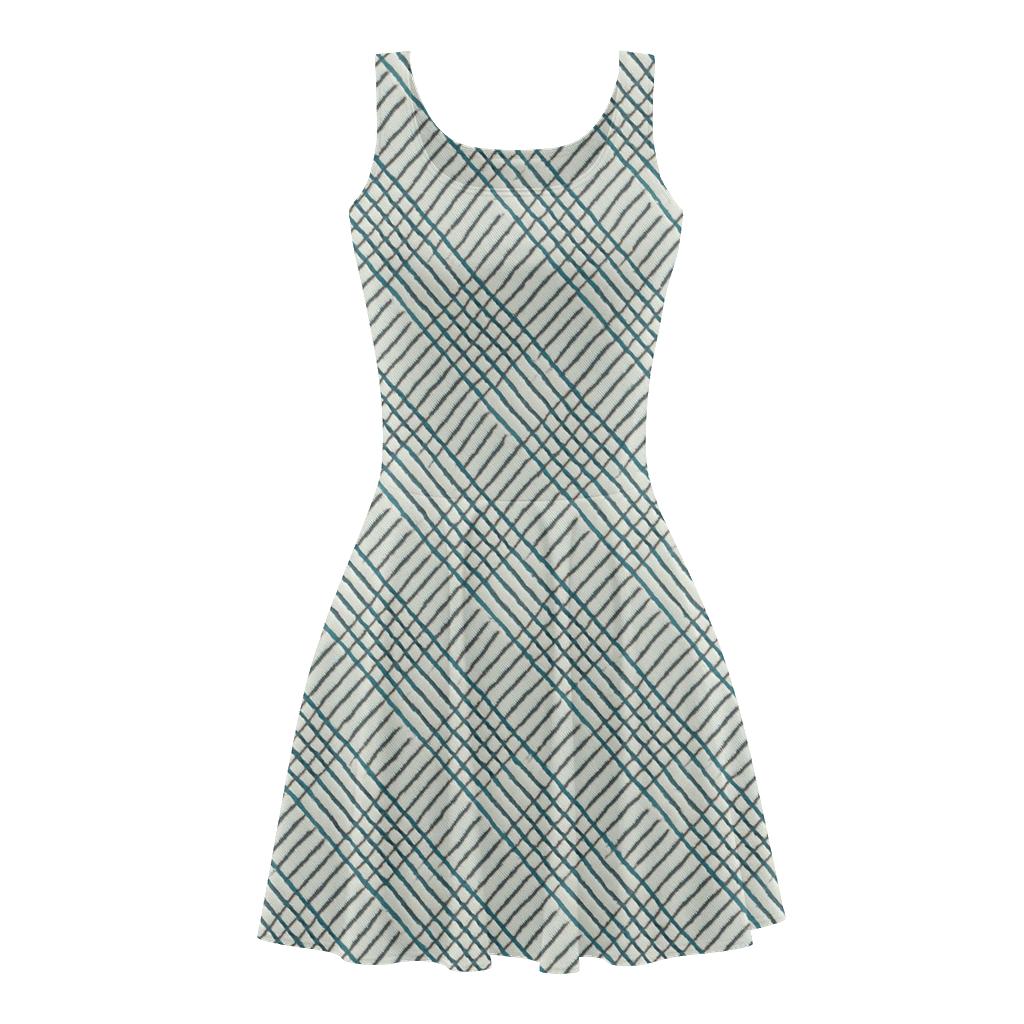 Parallel Crosshatch Drift comfortable stretch skater dresses