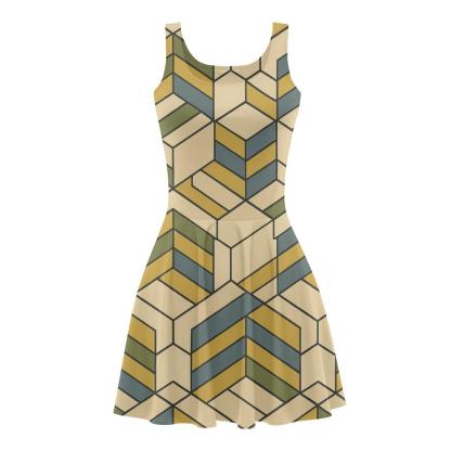 Hex Flux Interlock trendy mini skater dresses