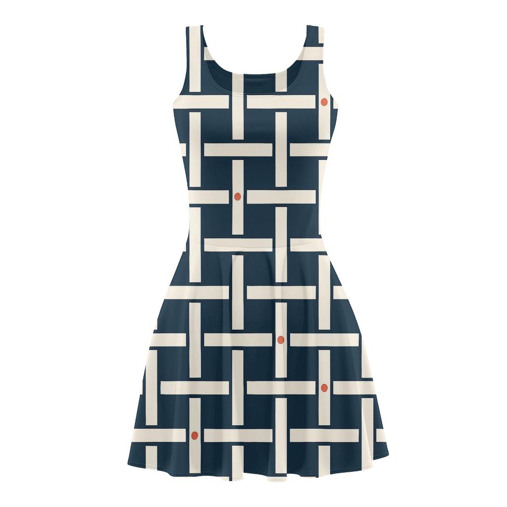 Offset Lattice Pulse stylish a-line skater dresses