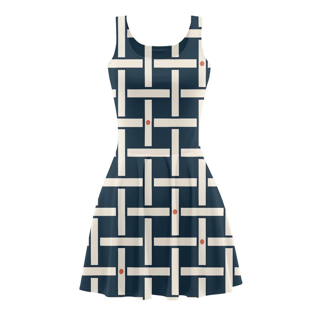 Offset Lattice Pulse stylish a-line skater dresses