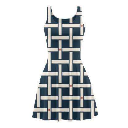 Offset Lattice Pulse stylish a-line skater dresses