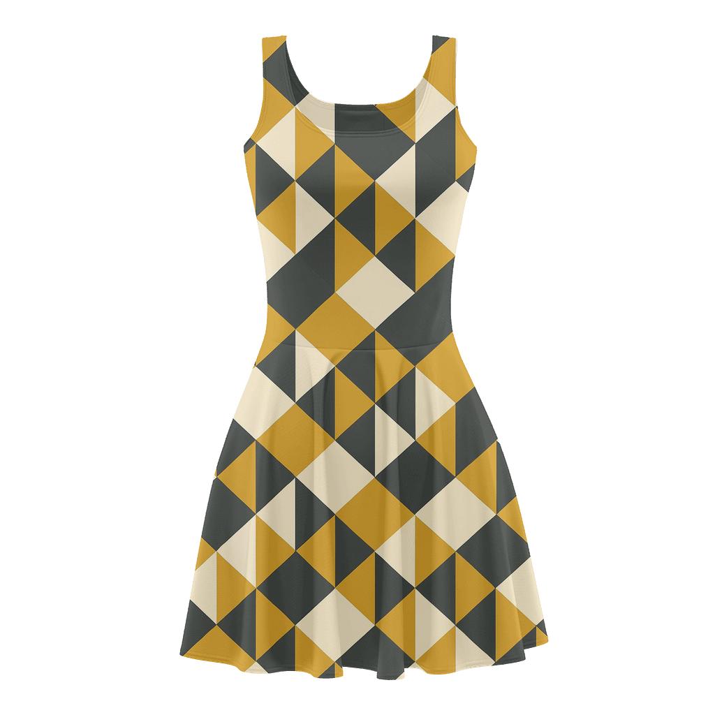 Triangular Step Braid unique custom skater dresses