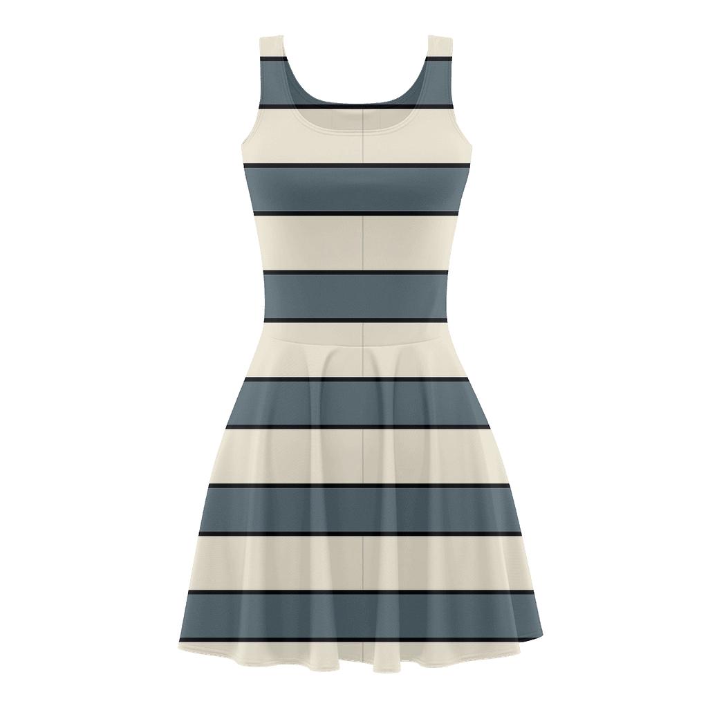 Split Stripe Resonance Bands trendy mini skater dresses