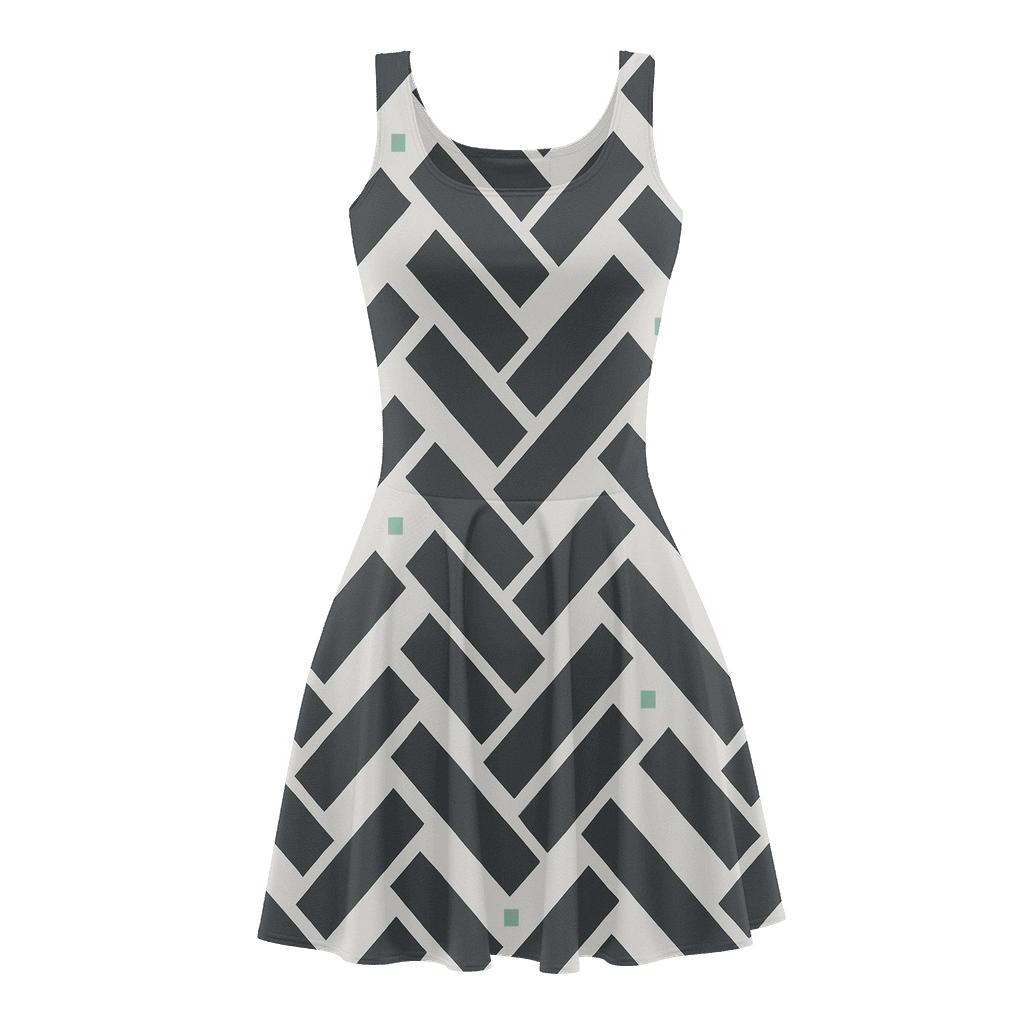 Staggered Byte Herringbone personalized fit skater dresses