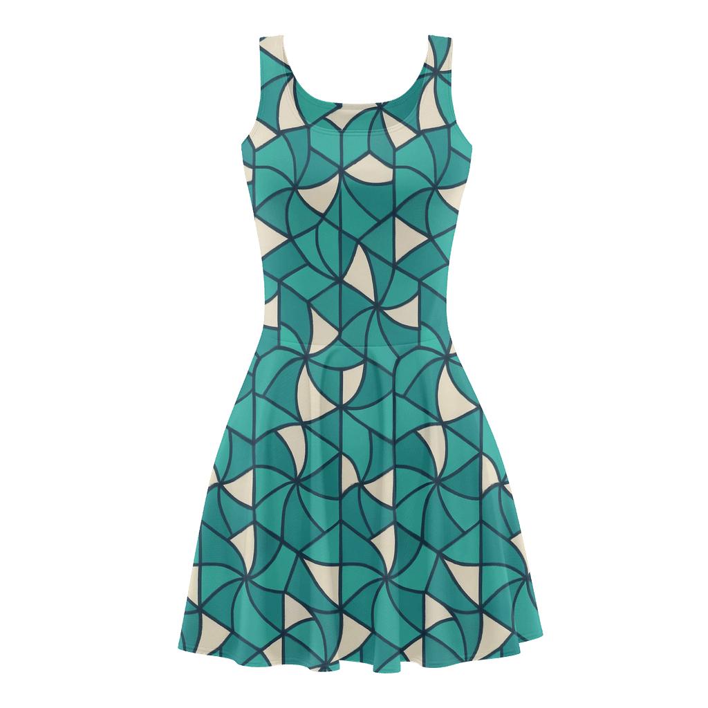 Hex Cell Pulse Tiles stylish a-line skater dresses