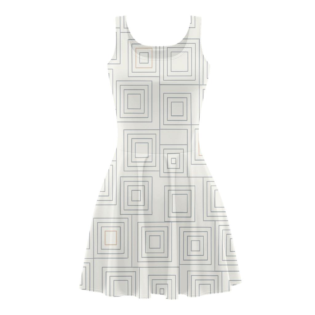 Nested Square Drift Grid personalized fit skater dresses