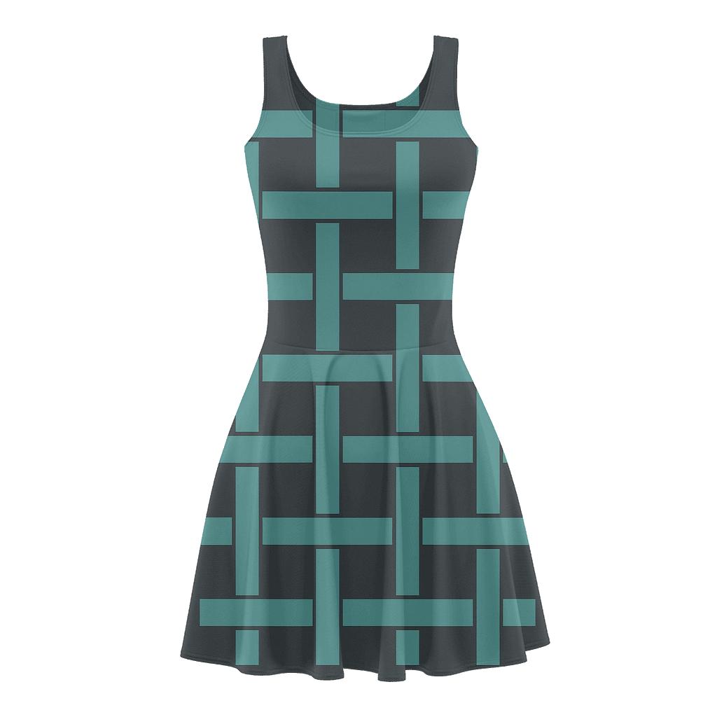 Interlaced Ribbon Matrix stylish a-line skater dresses