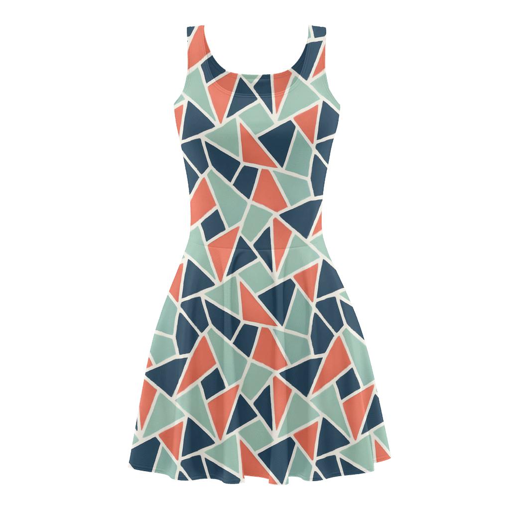 Fractured Mosaic Shard Repeat personalized fit skater dresses
