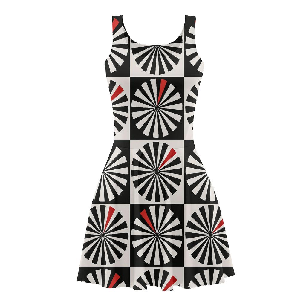 Radial Segment Clockwork Field skater dresses for occasions