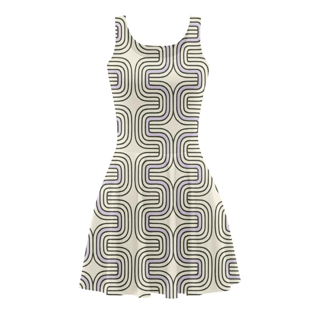 Concentric Track Register Lines unique custom skater dresses