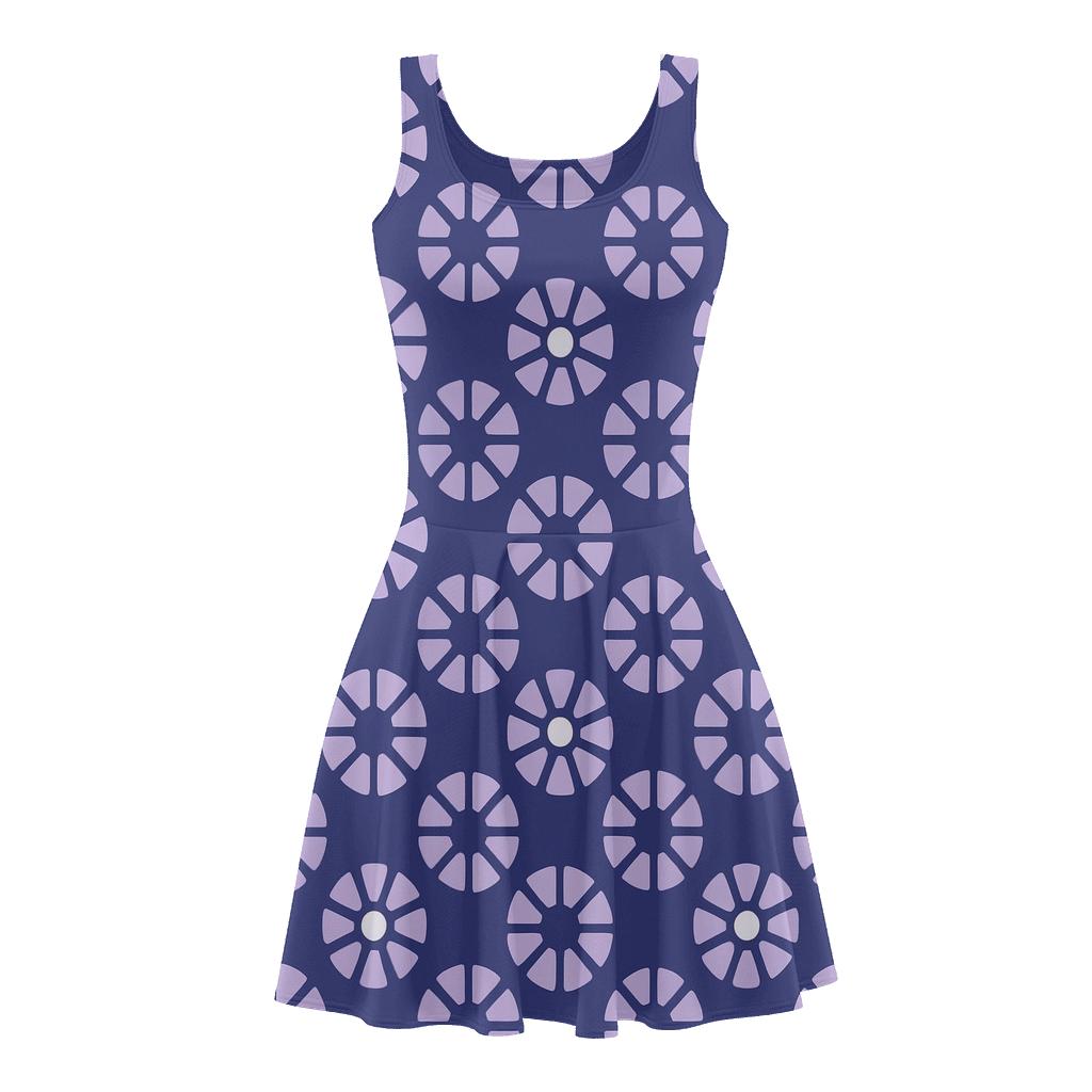 Radial Segment Relay Grid trendy mini skater dresses