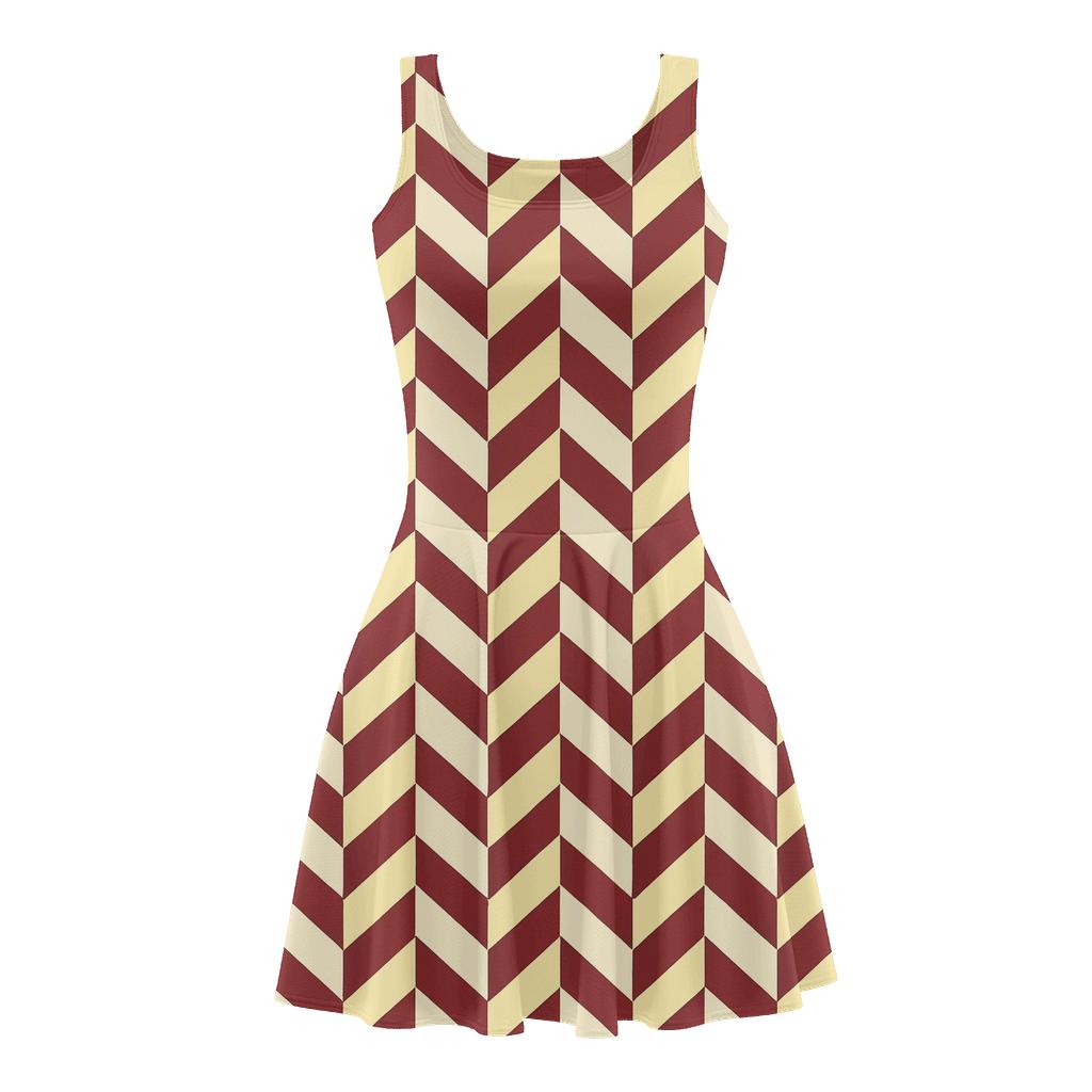 Iterative Edge Fold Chevrons skater dresses for occasions