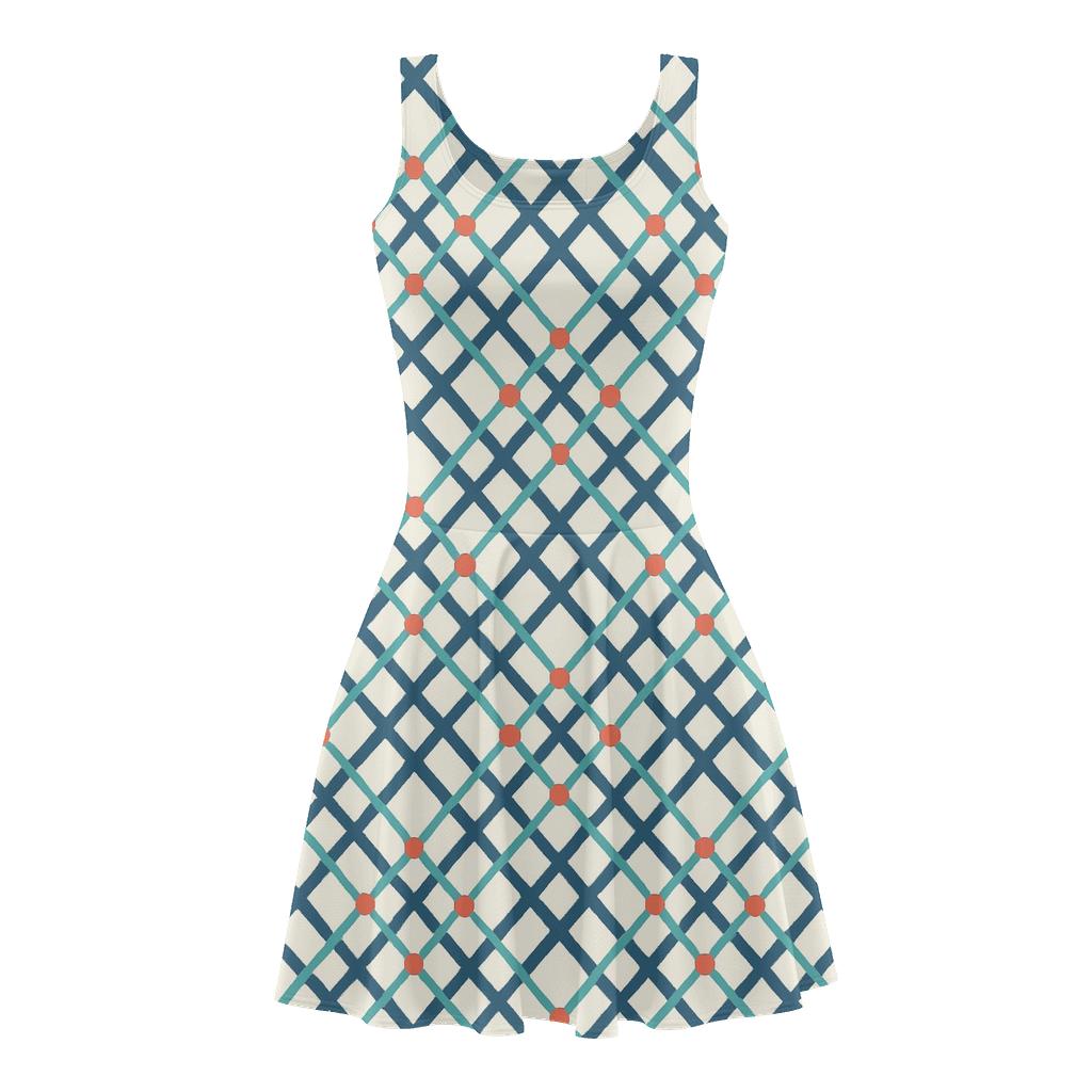 Moire Lattice Pulse unique custom skater dresses