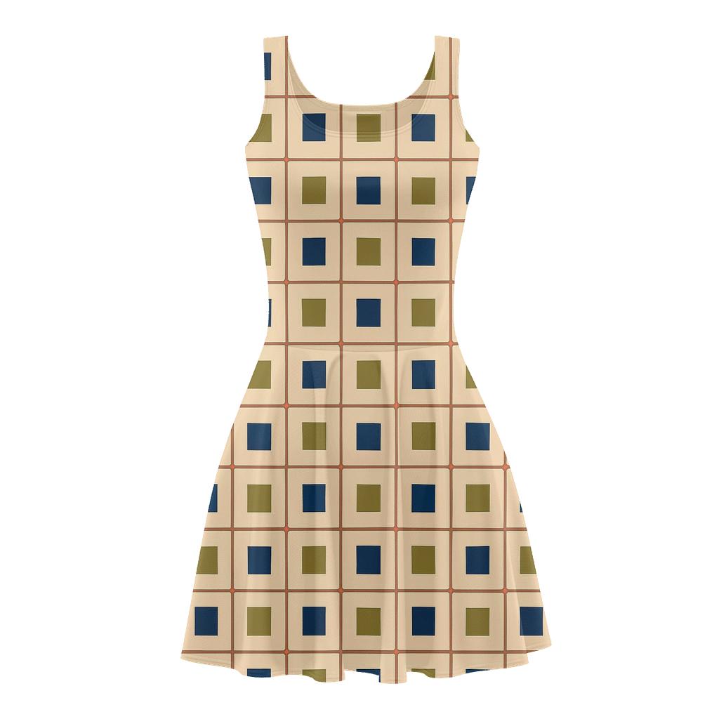Pinned Grid Microshift unique custom skater dresses