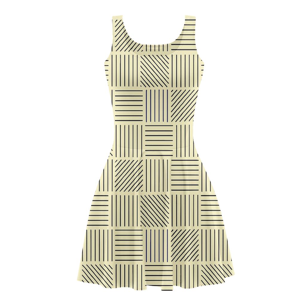 Parallel Crosshatch Index stylish a-line skater dresses