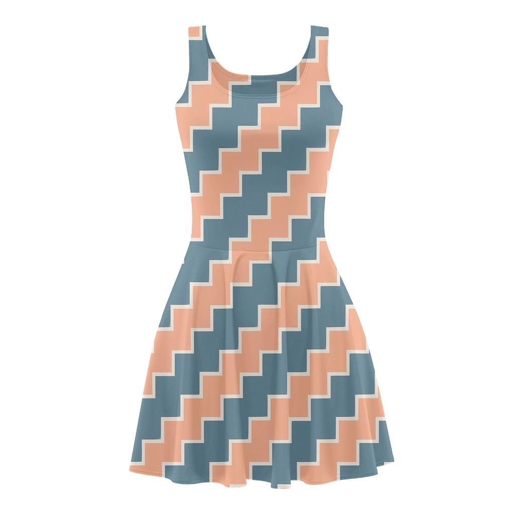 Diagonal Step Cascade Tiles skater dresses for occasions