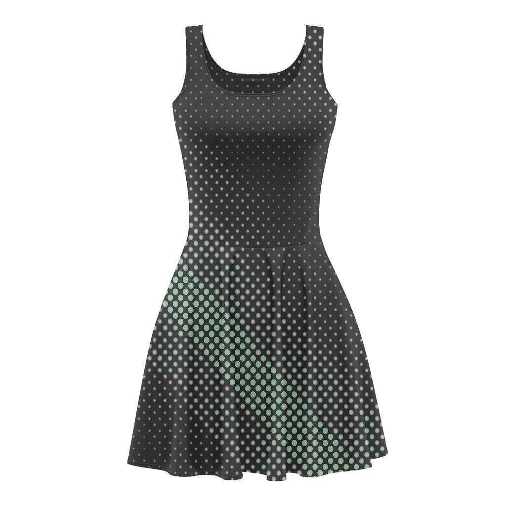 Micro Dot Drift Moire trendy mini skater dresses