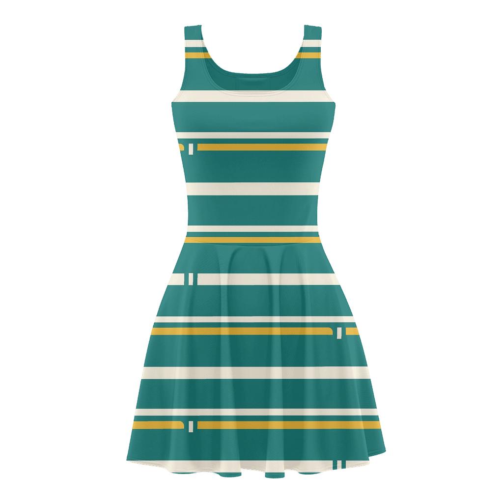 Split Stripe Register Blocks unique custom skater dresses