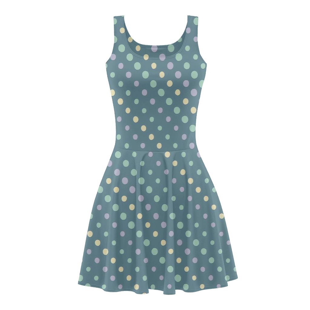 Micro Dot Swarm Grid custom skater dresses