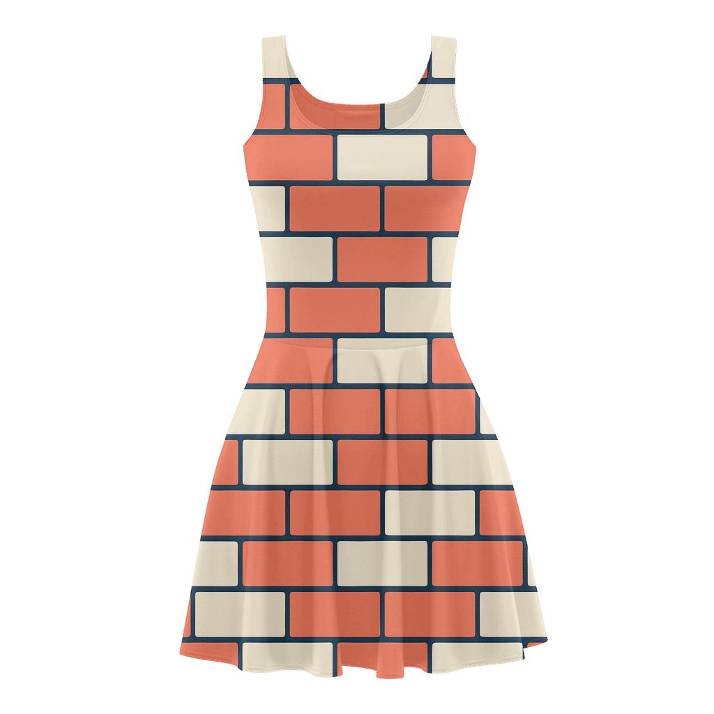 Staggered Block Chain designer pattern skater dresses