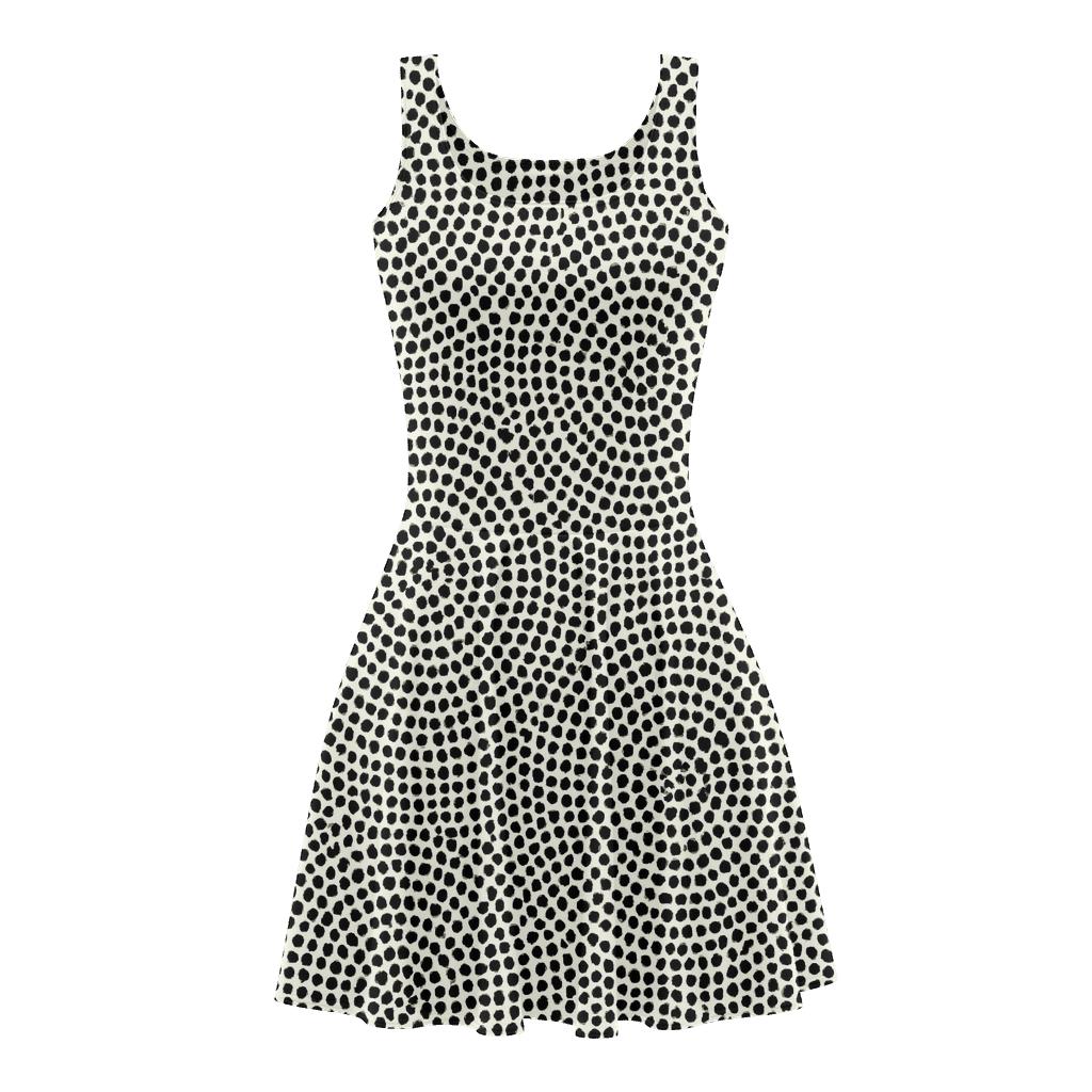 Micro Dot Orbit Moire skater dresses for occasions