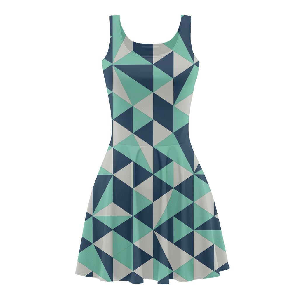 Hex Cell Drift Lattice stylish a-line skater dresses
