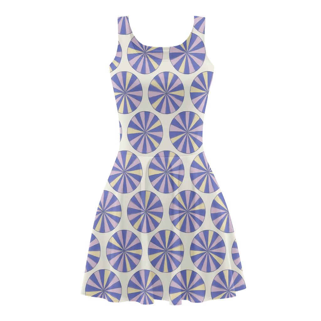 Radial Segment Register Tiles comfortable stretch skater dresses