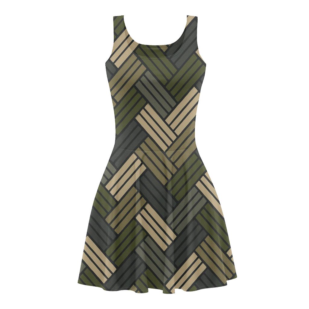 Herringbone Block Pulse skater dresses for occasions