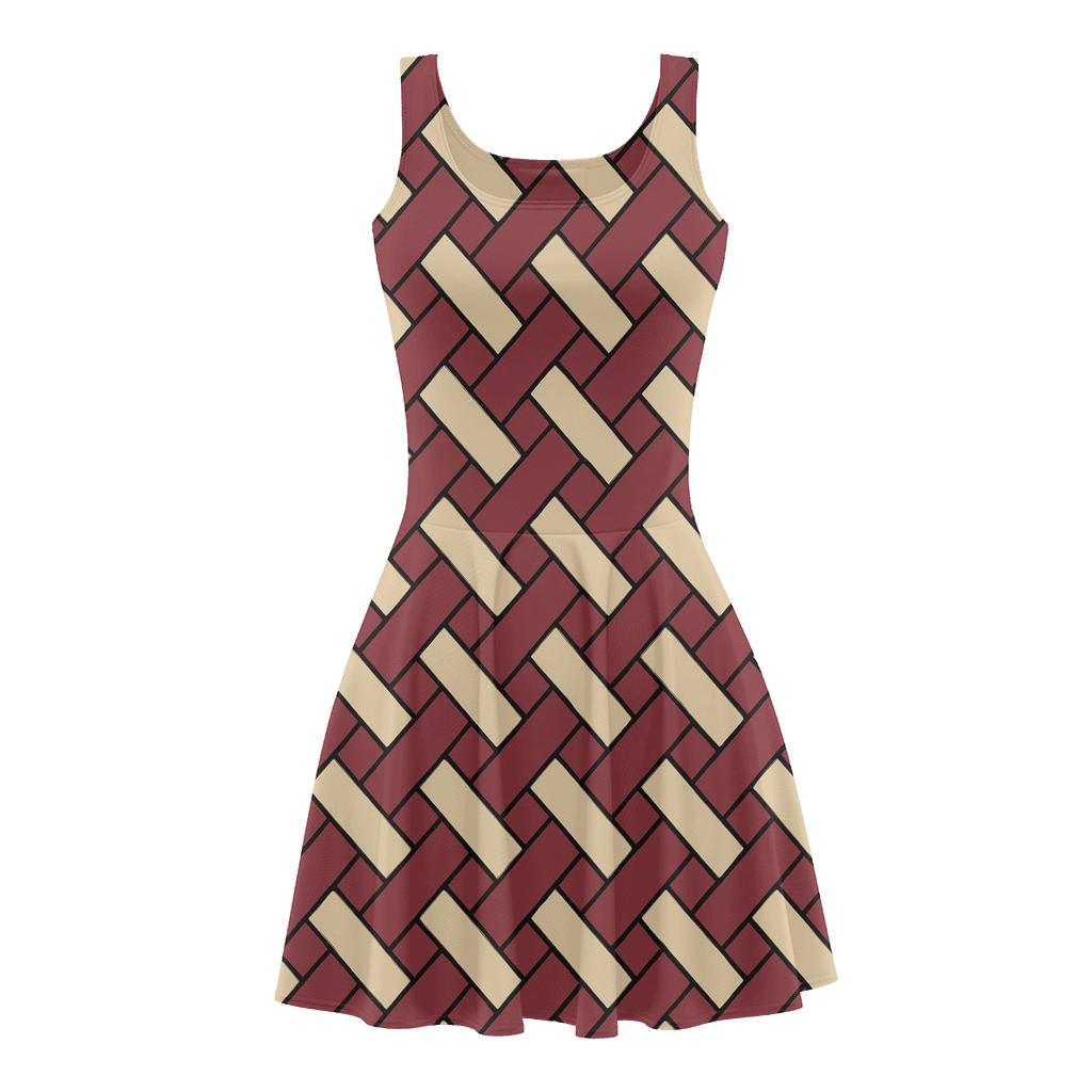 Helix Braid Ribbon Matrix trendy mini skater dresses