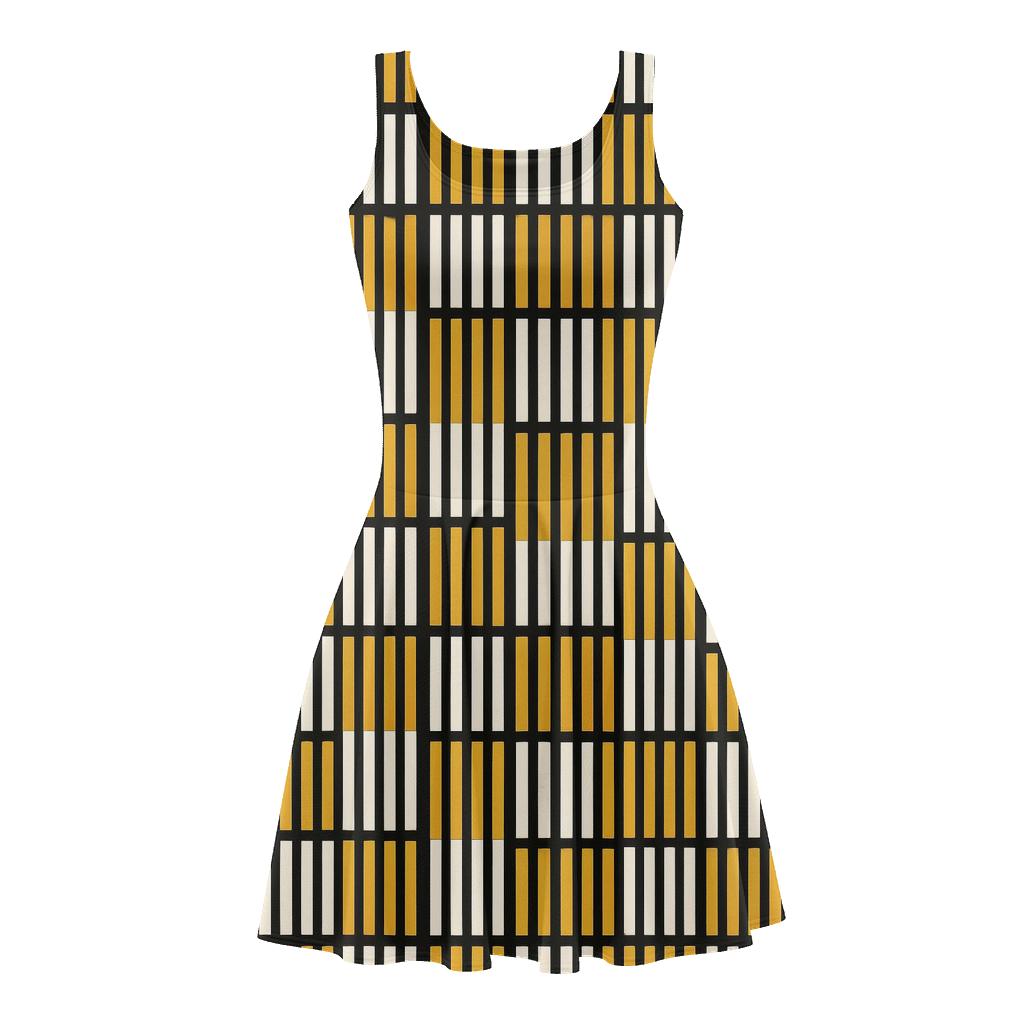 Photon Staircase Stripe Blocks unique custom skater dresses