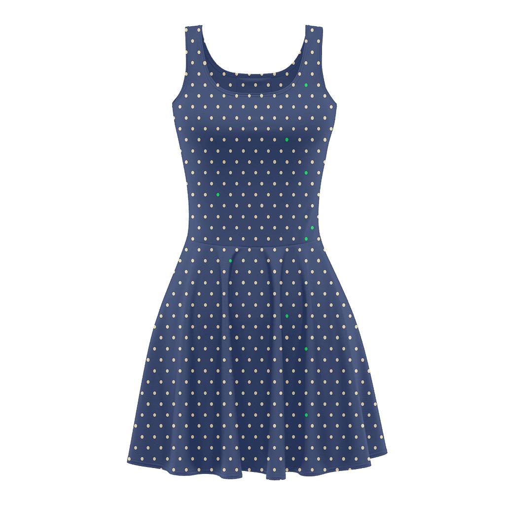 Micro Dot Drift Lattice trendy mini skater dresses