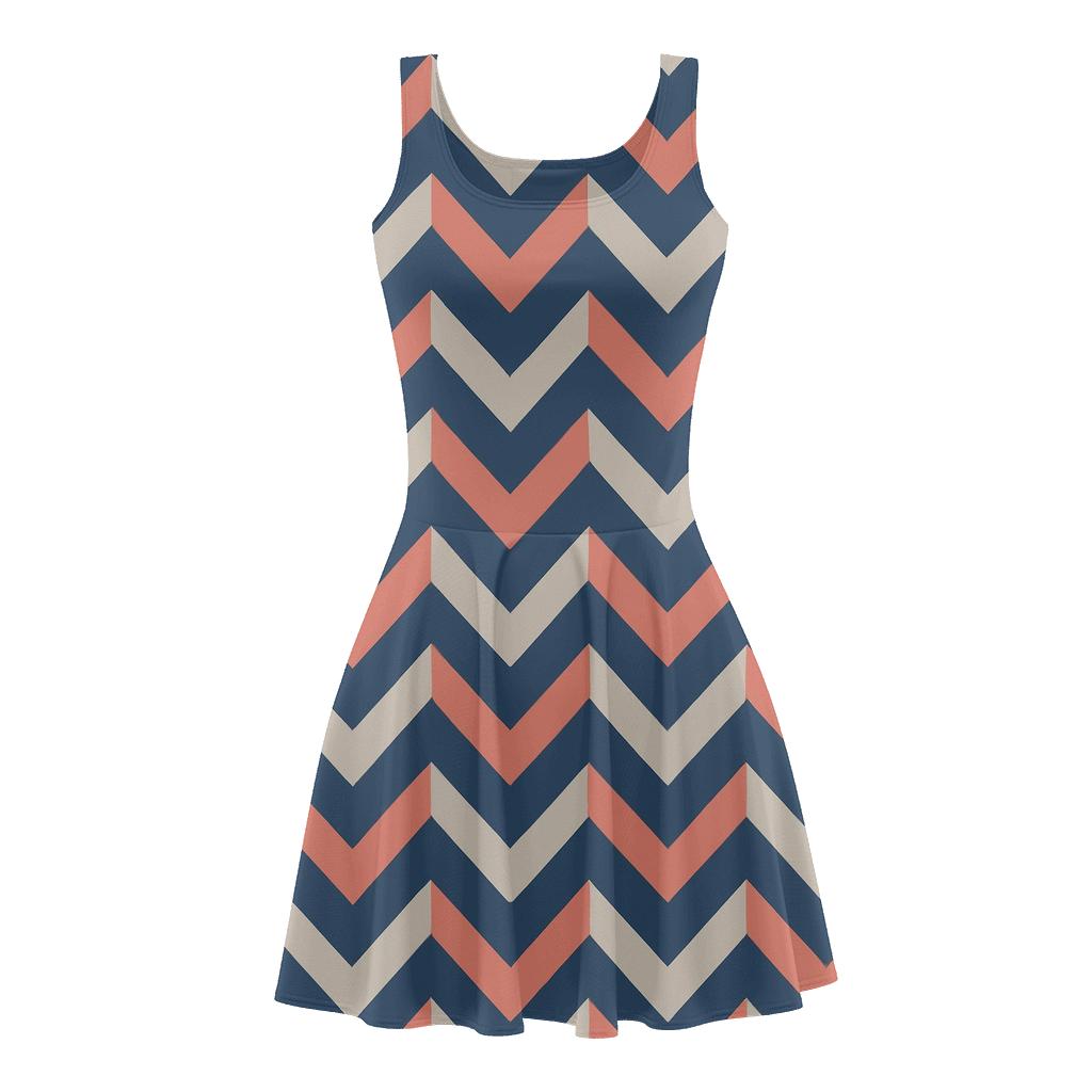 Chevron Echo Steps comfortable stretch skater dresses