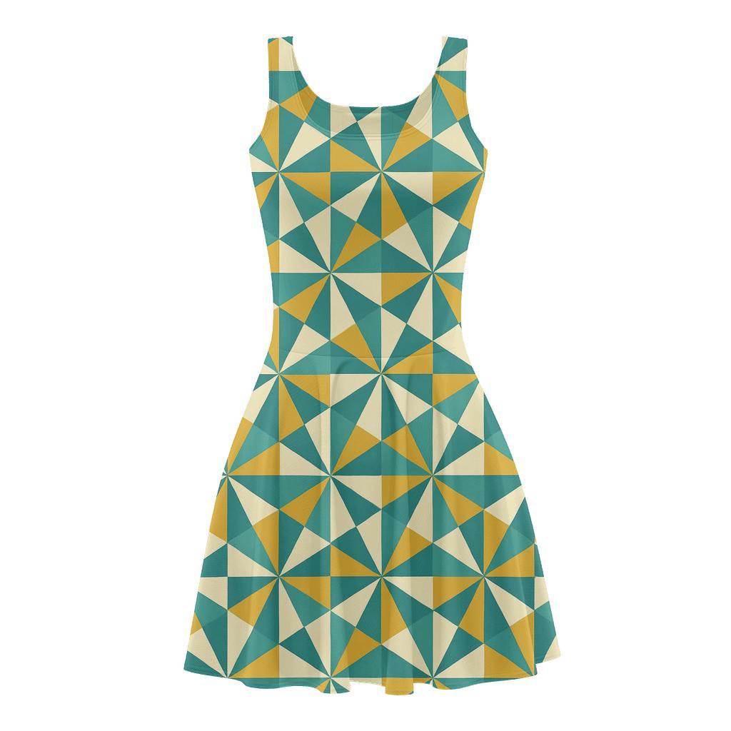 Hex Pinwheel Interference unique custom skater dresses